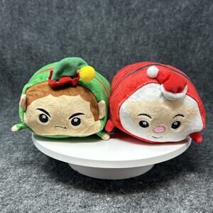 Moosh-Moosh Flip’ems Santa & Elf Reversible Plush Stuffie Holiday Set SUPER SOFT